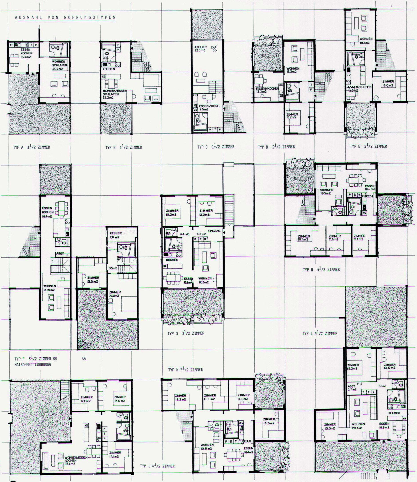 Werk, Bauen, Wohnen, Nr. 4/1982, Wohnungstypen
